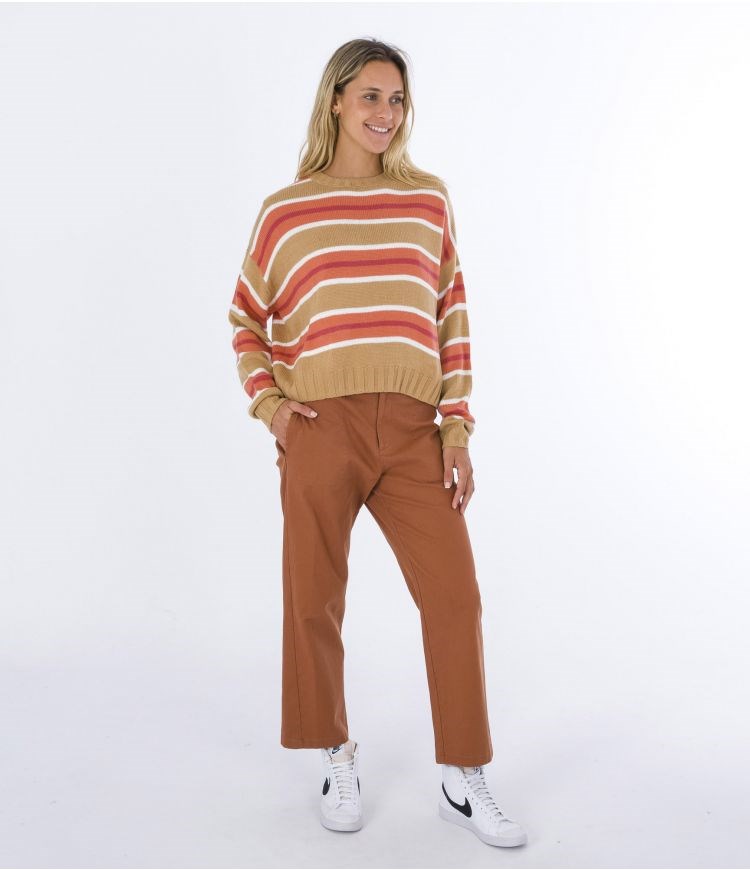 Hurley Pullover Morgan Kaffee Streifen | 9140835-CX